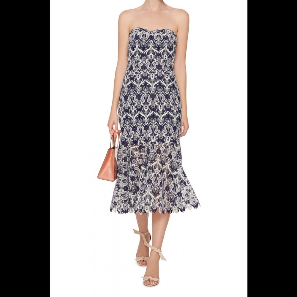 Jonathan Simkhai Guipure Bustier Lace Midi Dress